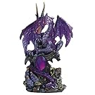 StealStreet Purple Dragon Standing with Sword On Rock Collectible Figurine Statue