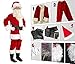 WHOBUY Men's Deluxe Santa Suit 11pc. Christmas Adult Professional Santa Claus Outfit Xmas XL