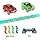 KETIEE Pista Per Auto Flessibile 5 Metri Con 4 Macchinine E Ventose – Rampa Con Loop E Salti – Giocattolo Portatile Per Bambini 3+ (Blu)