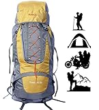 Novicz HK002 60L Synthetic Water Proof Yellow Backpack for Hiking/Trekking
