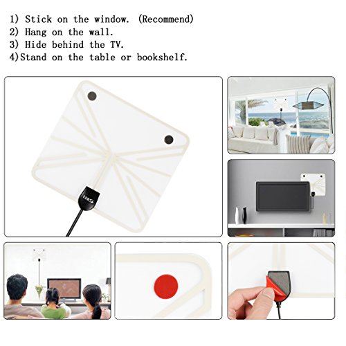 TV Antenna,LinkS 50 Miles Digital Indoor Amplified TV Antenna with Advanced Amplifier Signal Booster,Innovative Silver Paddle Extremely High Reception-2018 New Version