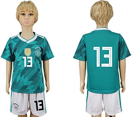 Bobybo 2018 Russia Word Cup Germany Football Team #13 Kids Away Green Soccer Jersey - XL