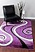 0327 Purple Black White 5'2x7'2 Area Rug Abstract Carpet
