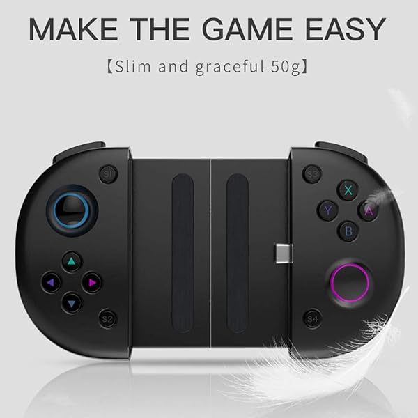 MANGGUO Panel de Juego con Controlador retrctil Estable de conexin Tipo C Controlador de Juego mvil 2 en 1 versin Tipo C con gatillos Controlador de Juego mvil telescpico para Android