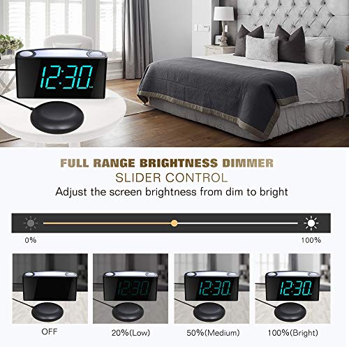 ROCAM Extra Loud Alarm Clock with Bed Shaker, Vibrating Alarm Clock for
