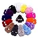 IKEPOD Rex Rabbit Fur Keychain, Fluffy Real Bunny Keyring, Soft Cute Pom Pom Ball Doll Pendant Key Chain, Plush Charms for Car/Handbag - Light Blue