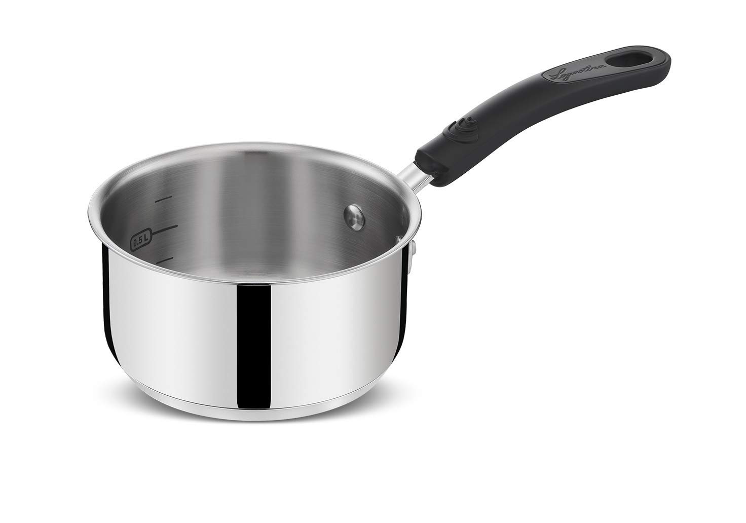 Lagostina Practical Casserole Fonda Long Handle for Induction, Grey, 14 cm, Steel 18/10