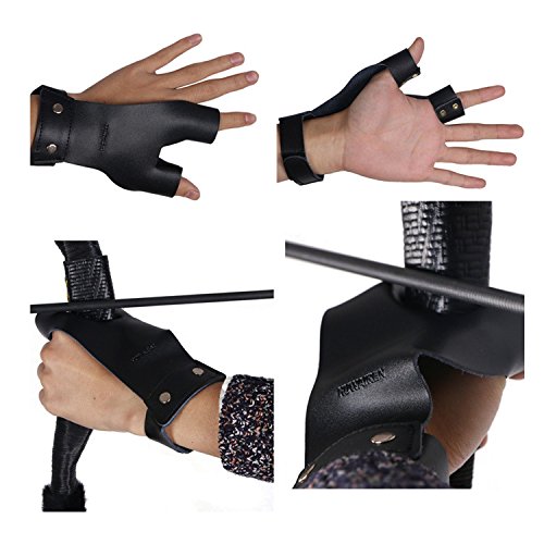 Left Hand Guard Cow Leather Glove Archery Finger Protector Traditional