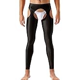 ChiaoLezhee Sexy Shiny Leggings For Men, Sheer Sissy Clothes, Rave Party Outfits, Gay Lingerie Mens Sparkly Pantyhose