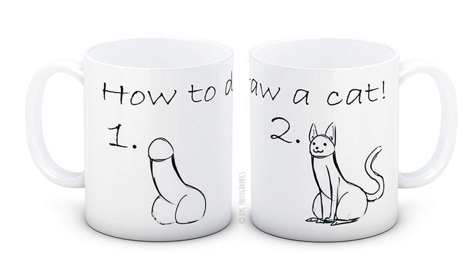 How to Draw a Cat - Funny Ceramic Coffee Mug - Great Secret Santa Gift!