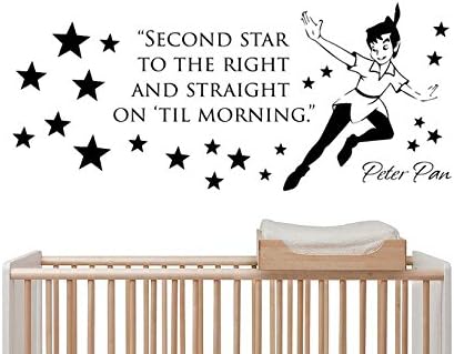 Wall Vinyl Sticker Decal Mural Room Design Peter Pan Cartoon Nursery Art bo2408