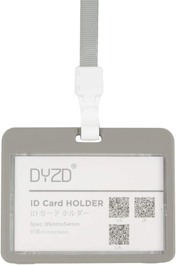 6PCS Plastic Badge Holders Name Tag Badge ID Card Holders Double Sided Horizontal (Gray) Amazon