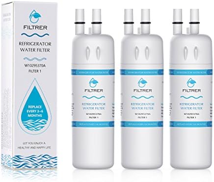 Refrigerator Water Filter for Whirlpool W10295370 W10295370A  EDR1RXD1 Filter 1 Kenmore 46-9930 by Upsante (3 PCS, White)