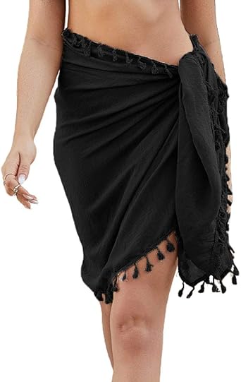 black beach sarong skirt