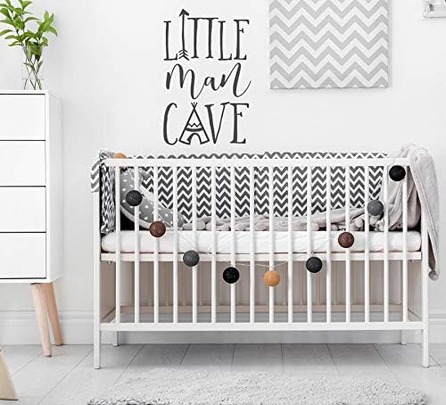 ziweipp Nursery Decal for Baby Boy Girl Little Man Cave Vinyl Wall Sticker for Kids Room Door Decals Tribal Woodland Rustic Stickers 57 * 37cm