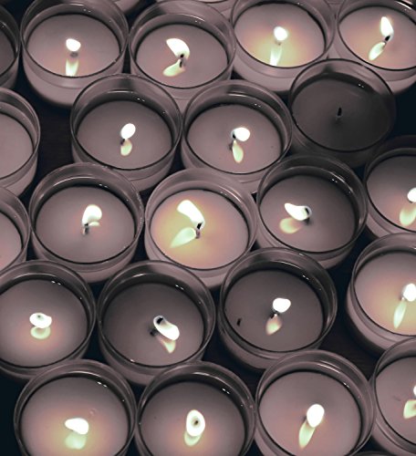 image for Harmonic Blossom Glass Votives 24 Pack - Premium White Unscented Votiv