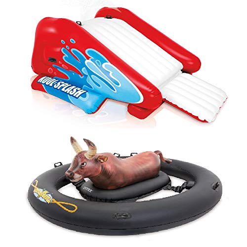 Intex Inflatable Pool Water Slide, Red & Intex Inflatabull BullRiding Float Pricepulse