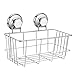 iPEGTOP Suction Cup Deep Shower Caddy Bath Organizer Basket for Large Shampoo Shower Gel Holder Bathroom Storage - Rustproof Stainless Steel, 2 Pack