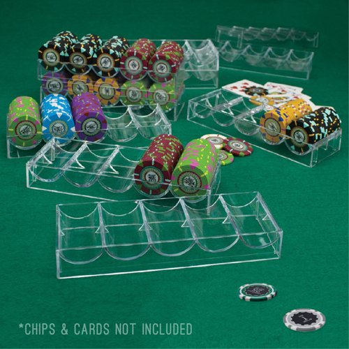 Brybelly Clear Acrylic Poker Chip Tray for Standard Size Chips & Clay