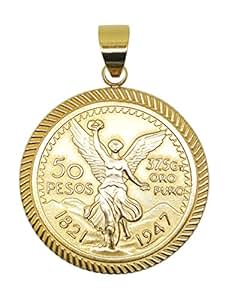14kt Centenario Pendant Gold Plated Dije De Centenario Oro Laminado