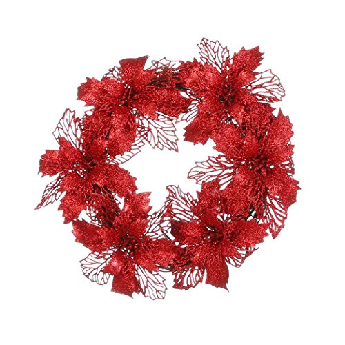 Hot Sale!!Woaills Window Ornament Garland Wreath,Christmas Party Leaf Door Wall Decoration Diameter - 35cm/13.7'' (red)