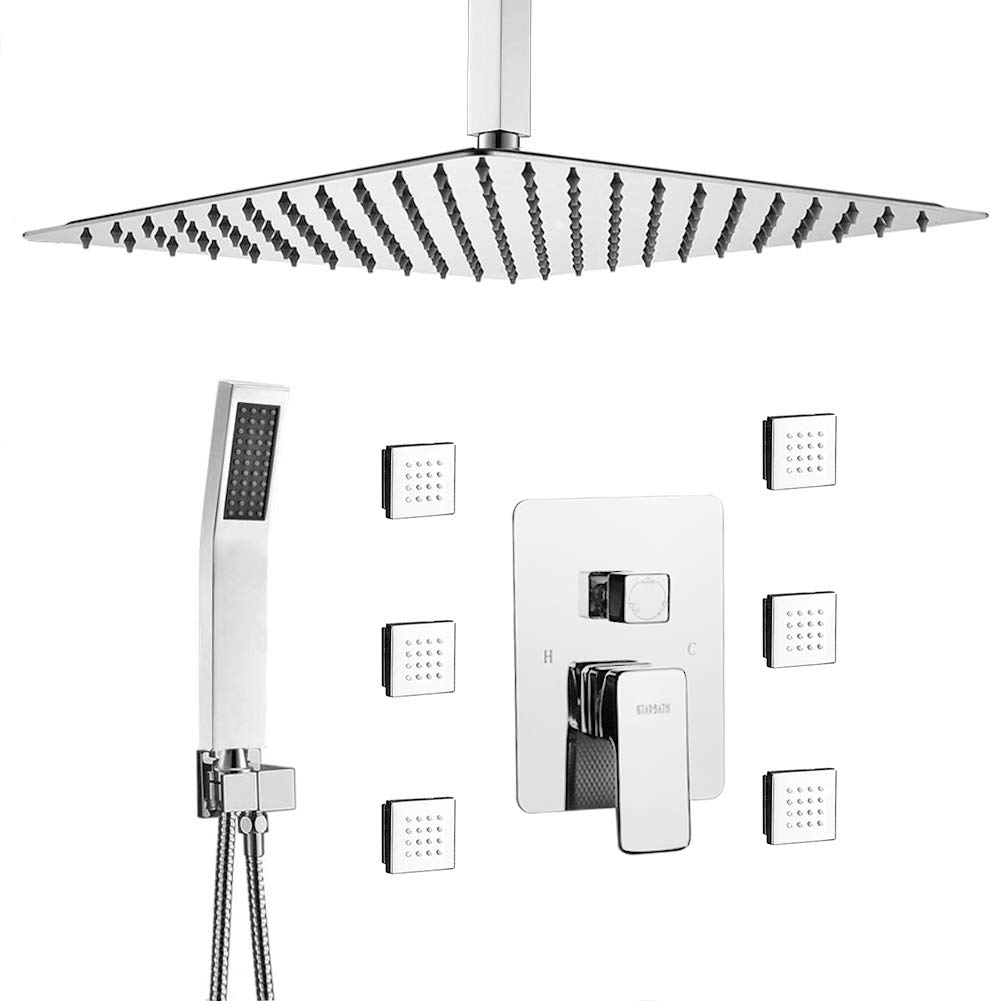 Buy STARBATH Shower Body Jet System 12 Inch Ceiling ed Rainfall Shower