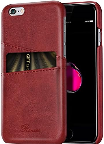 iPhone 6s Wallet Case, 6s Card Slot Phone Leather Case by Rssviss, Slim Leather Back Case with Card Holder for iPhone 6/6S - Red,4.7 inch