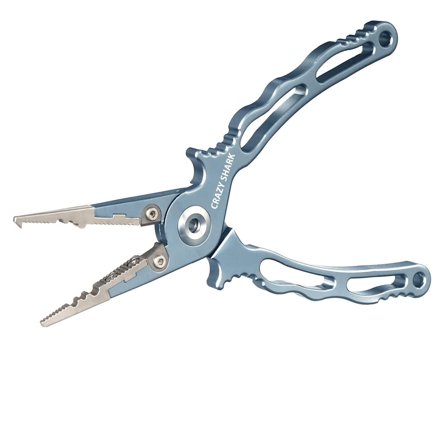 CRAZY SHARK Aluminum Fishing Pliers, Saltwater Resistant Fishing Tackle, Split Ring Pliers Hook Unloader, Gifts for Men