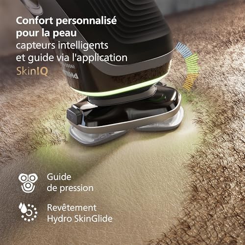 Rasoir i9000 Prestige, Rasoir électrique sec et humide, avec technologie Skin IQ, système Triple Lift & Cut, lames rotatives à 360° SteelPrecision, dosette à nettoyage rapide, modèle XP9202/30