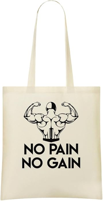 Kein Schmerz Kein Gewinn No Pain No Gain Custom Printed Shopping Grocery Tote Bag 100 Soft Cotton Eco Friendly Stylish Handbag For Everyday Use Custom Shoulder Bags Amazon De Schuhe Handtaschen