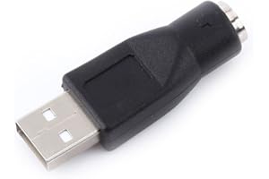 Syrisora 2pcs USB 2.0 A Male to PS/2 Female Adapters Converter Connector for PC Computer Keyboard Mouse