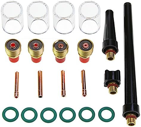 Aussel 21PCS Tig Welding Torch Supplies Welding Collet Gas Lens Glass Cup Accessoory Kit for WP-9/20/25 (21pcs kit)