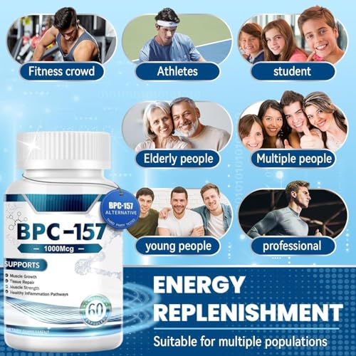 𝗕𝗣𝗖 𝟭𝟱𝟳 Peptide Capsules, 𝗕𝗣𝗖 - 𝟭𝟱𝟳 Pro 1000mcg, New Protective Compound 𝟭𝟱𝟳 Non-Gmo, Gluten Free Supplement for Faster Recovery, 60 Capsules (BPC-157)