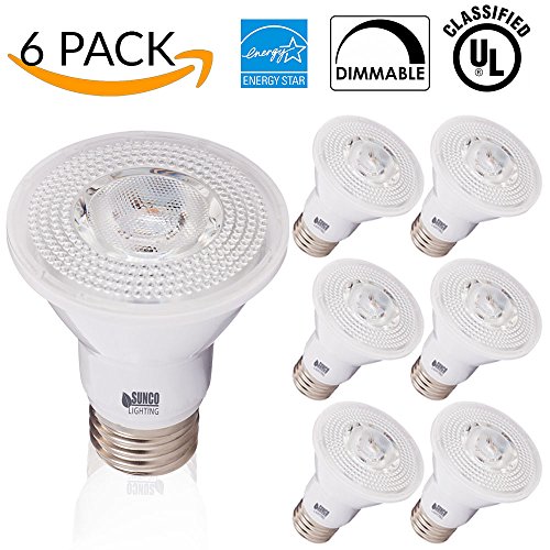 6 PACK – PAR20 LED 7 WATT (50W Equivalent), 3000K Warm White, DIMMABLE, Indoor/Outdoor Lighting, 470 Lumens, Flood Light Bulb-UL & ENERGY STAR LISTED