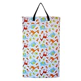 Large Hanging Wet Dry Bag for Baby Cloth Diapers or Laundry (Zoo)