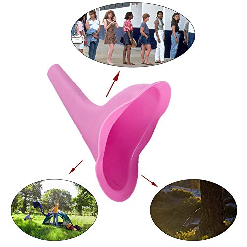 Urination Device Lady Urine Silicone Funnel Women Outdoor Standing up Pee Reusable urinals Portable Camping Travel Toilet (Purple+Pink+Orange)