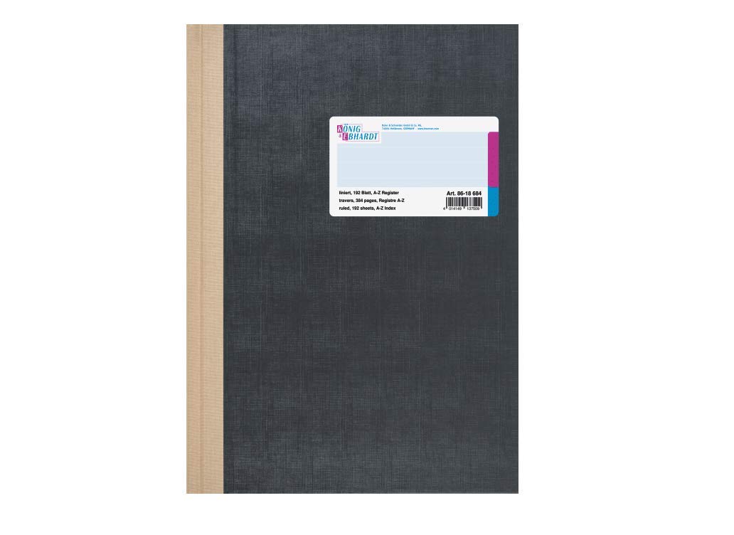König & Ebhardt 8618684 Register Book, Elefantenhaut-Decke, liniert, A4, 210 X 297 mm 192 Light Blue