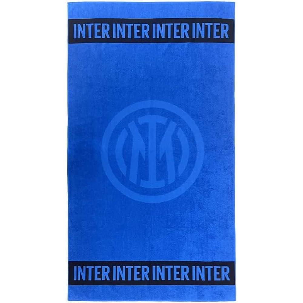 Inter Premium Beach Towel, 180 x 100 cm, Towel 100% Cotton, Logo, Made in Italy, Color Blue