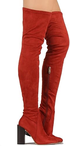 rust color over the knee boots