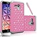 Fierce XL Case, EC™ Hybrid [Dual Layer] [Drop Protection] Studded Rhinestone Crystal Bling Protective Case Cover For Alcatel OneTouch Fierce XL (Pink+Gray)