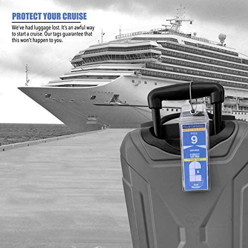 Cruise On Royal Caribbean Cruise Luggage Tag Holder (4 Pack) – Fits All Royal Caribbean Ships, Durable Travel ID Holders for 2025-2026 Cruises, Clear Waterproof Cruise Essentials