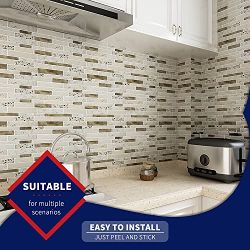 Art3dwallpanels 10Sheet Peel and Stick Backsplash Tile Stickers, Stick