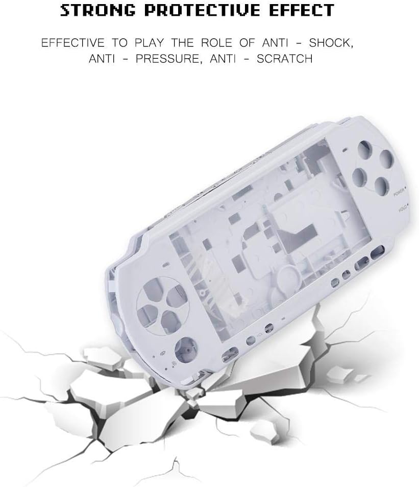 Full Housing Case for PSP 3000, Replacement Game Console Shell Cover Repair Parts for PSP 3000(Black): Electronics