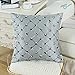 CaliTime Pack of 2 Cushion Covers Throw Pillow Cases Shells for Sofa Couch Home Decoration 18 X 18 Inches Modern Diamonds Shape Geometric Chain Embroidered Gray