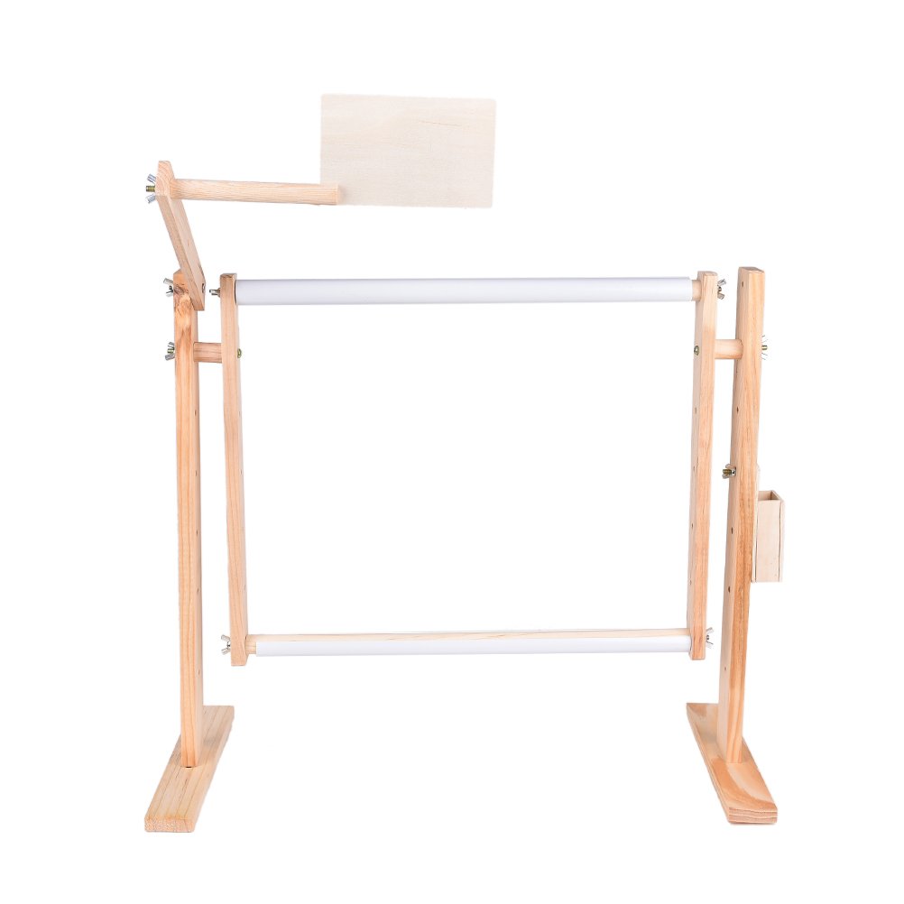 1 Pcs Adjustable Cross Stitch Floor Stand,Wooden Frame Embroidery Cross