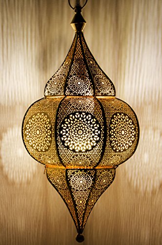 Moroccan Lamp Ceiling Lights Ilham 40cm Large Silver E27 Socket