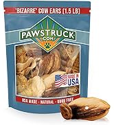 Natural Bizarre Cow Ears for Dogs, 1.5 lb Rawhide Free Bargain Bag, Low Fat and High Protein Dent...