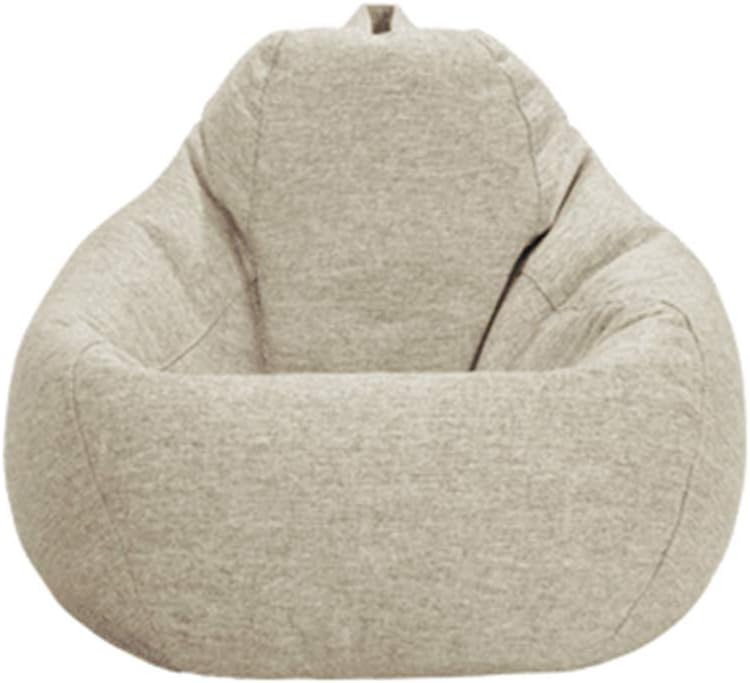 Sisyria Soft Comfort Bean Bag Chair Large Beanbag Chairs with Removable Cover for Kids, Teens Fine Cotton Cloth Sofa Sack Lounger Furniture,Khaki