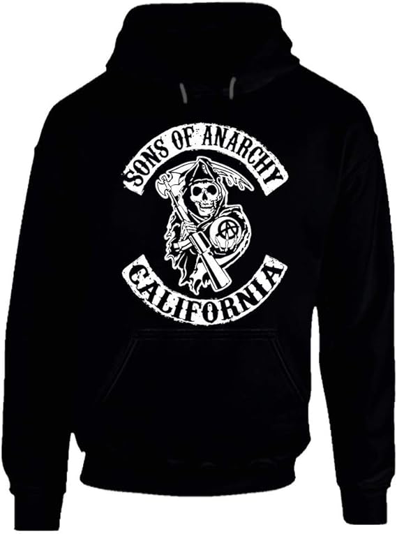 Sons of Anarchy Hoodie Black Amazon.co.uk Clothing