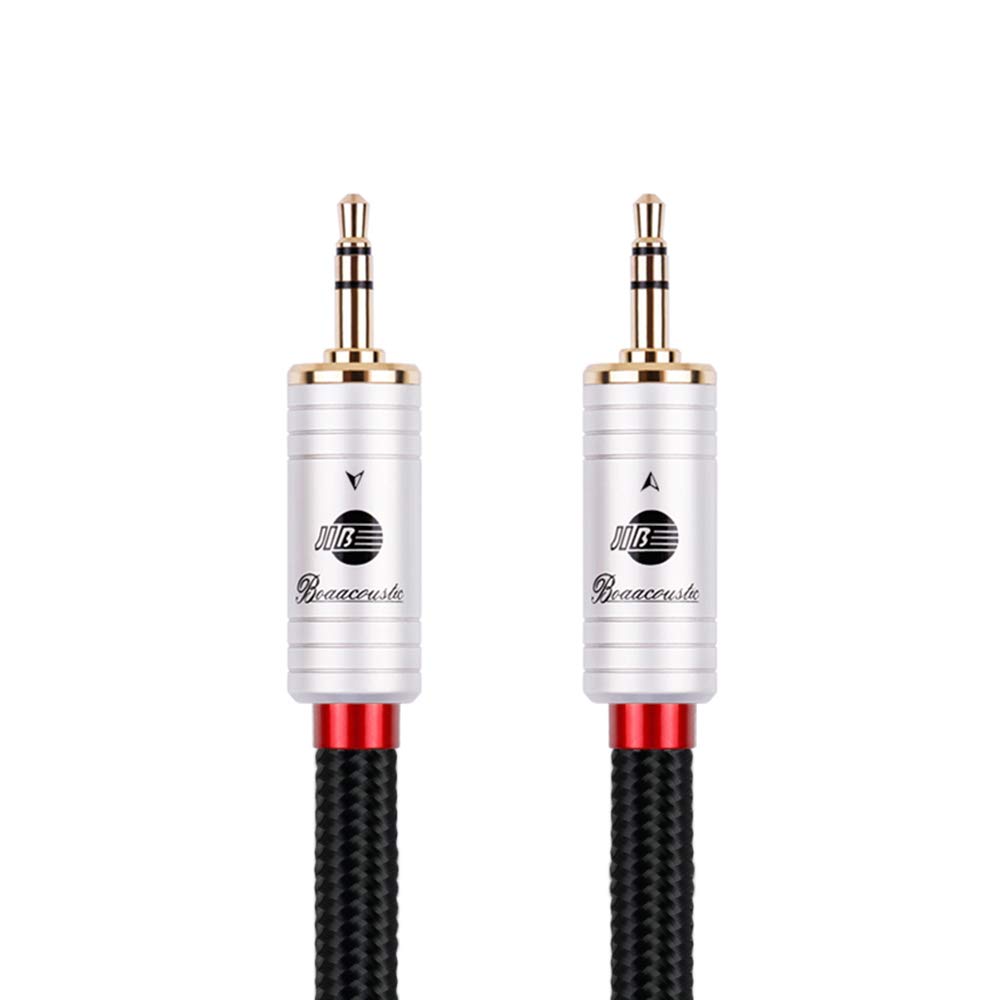 BOAACOUSTIC JIB Audiophile HiFi 3.5mm Male to 3.5mm Male Audio Auxiliary Stereo Audio Cable [ 4N OFC, 24K Gold ] - 5M